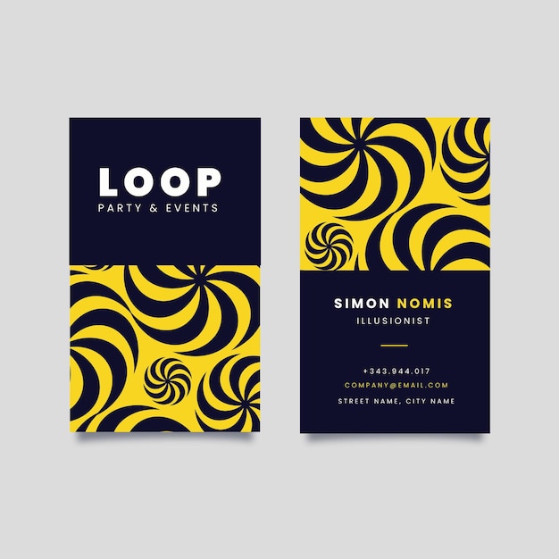 Business card with distorted lines