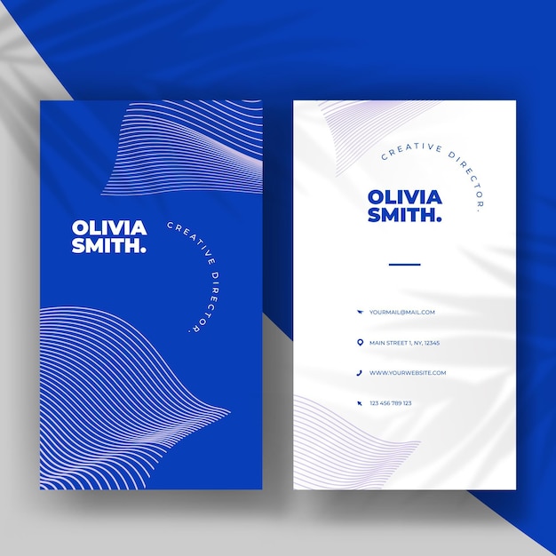 Free vector business card with distorted lines
