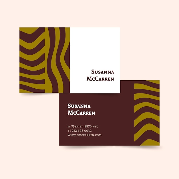 Free vector business card with distorted lines