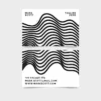 Free vector business card with distorted lines