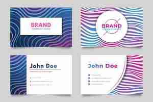 Free vector business card with distorted lines