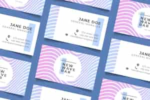 Free vector business card with distorted lines