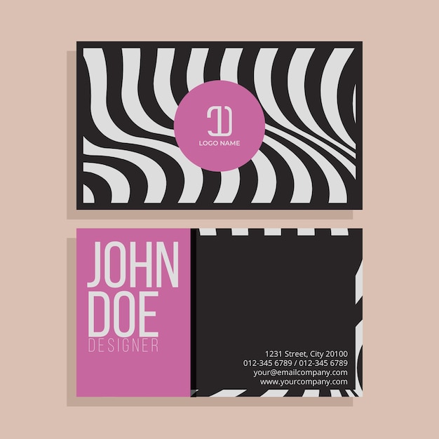 Free vector business card with distorted lines