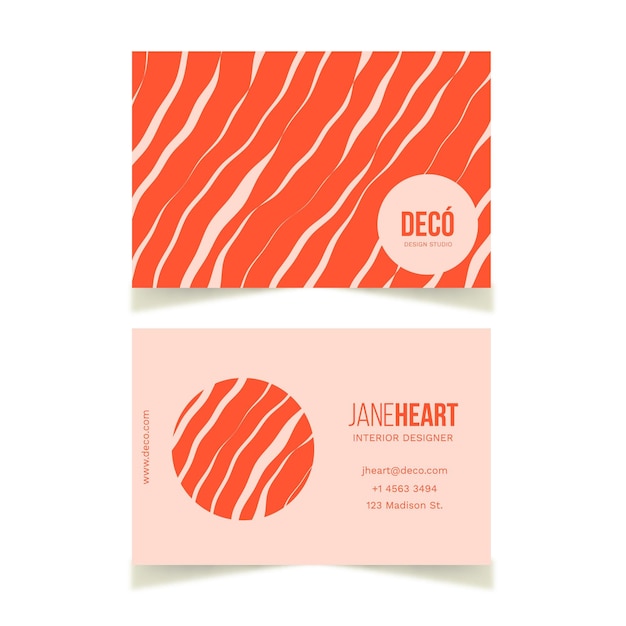 Free vector business card with distorted lines