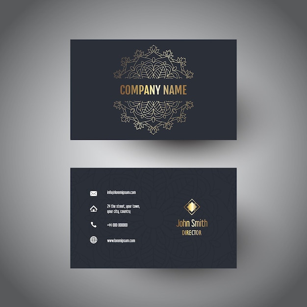 Business card with an elegant mandala design
