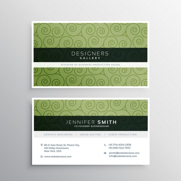 Business card with elegant ornaments