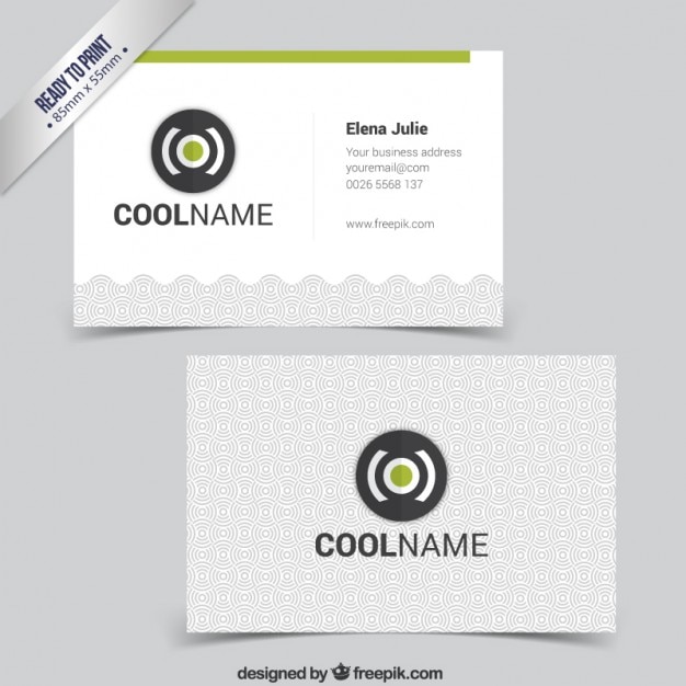 Business card with flat design logo