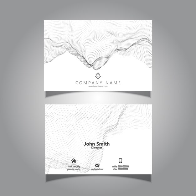 Business card with a flowing particles design