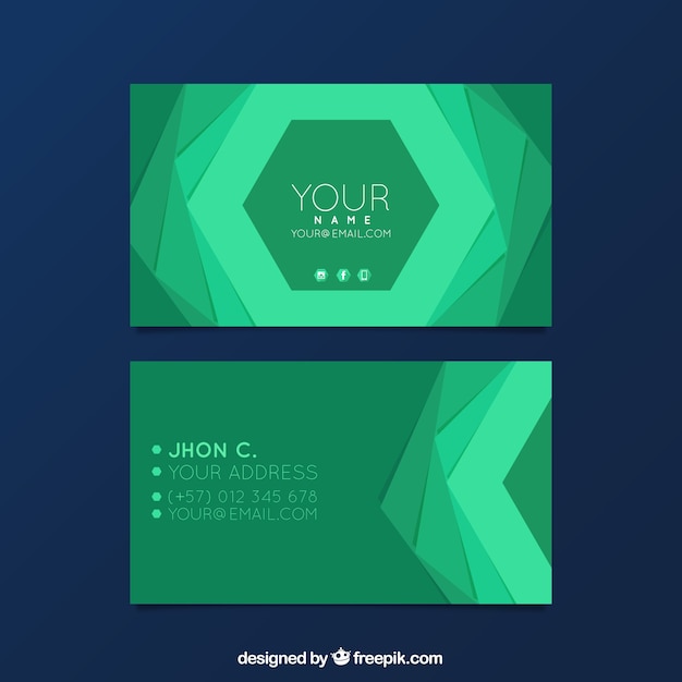 Business card with geometric shapes