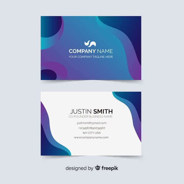 Business card with gradient template