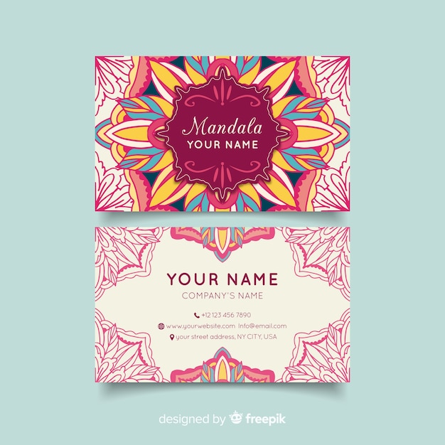 Business card with mandala concept