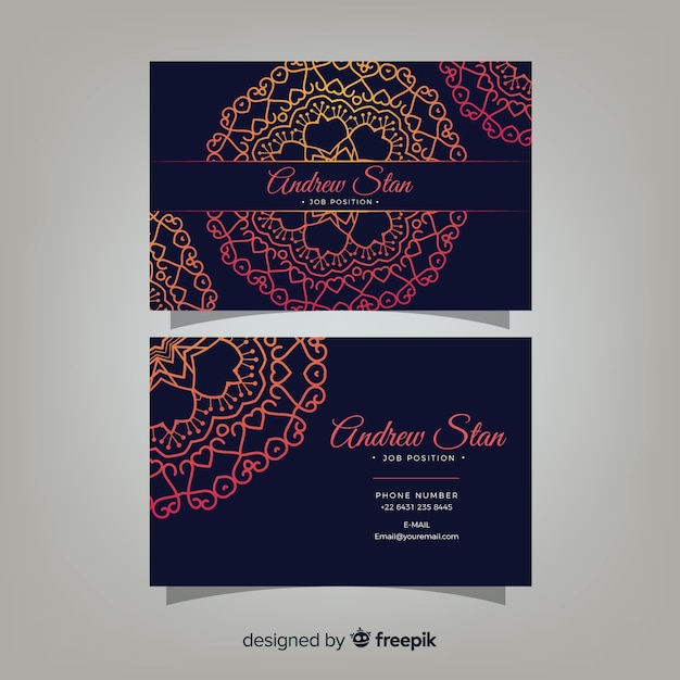 Business card with mandala concept