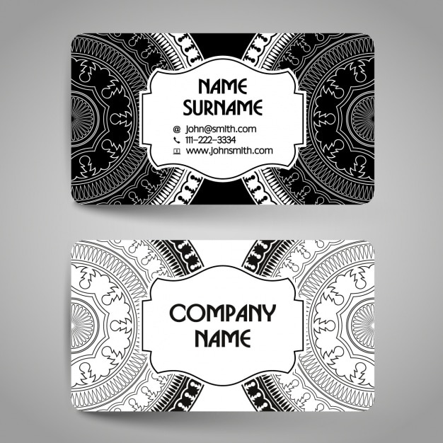 business card with mandalas