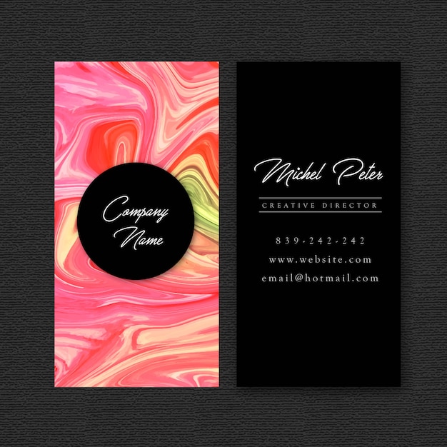 Free vector business card with marble texture