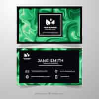 Free vector business card with marble texture