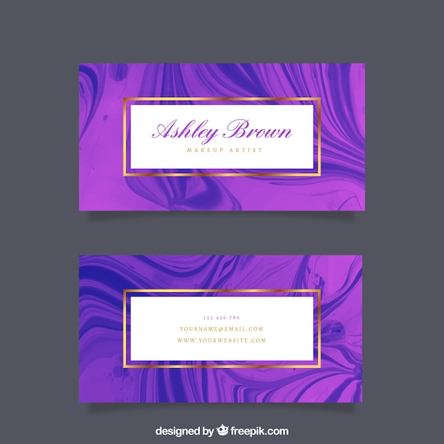 Business card with marble texture