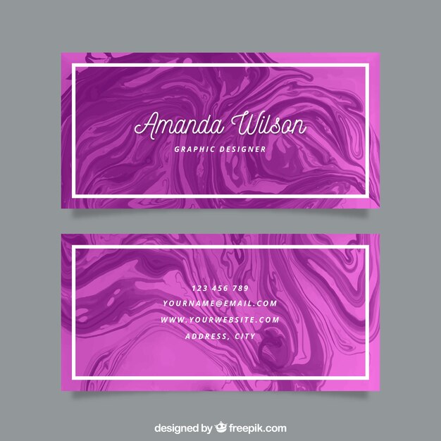 Business Card With Marble Texture