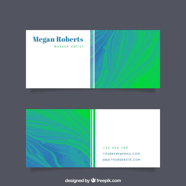 Business card with marble texture