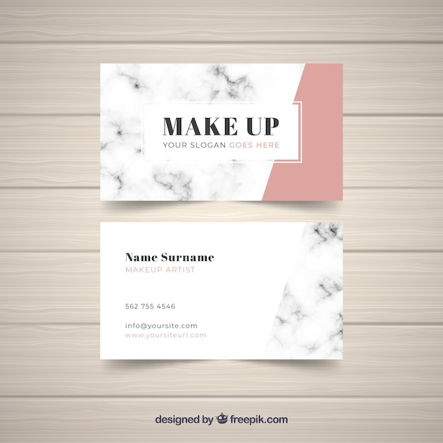 Free vector business card with marble texture