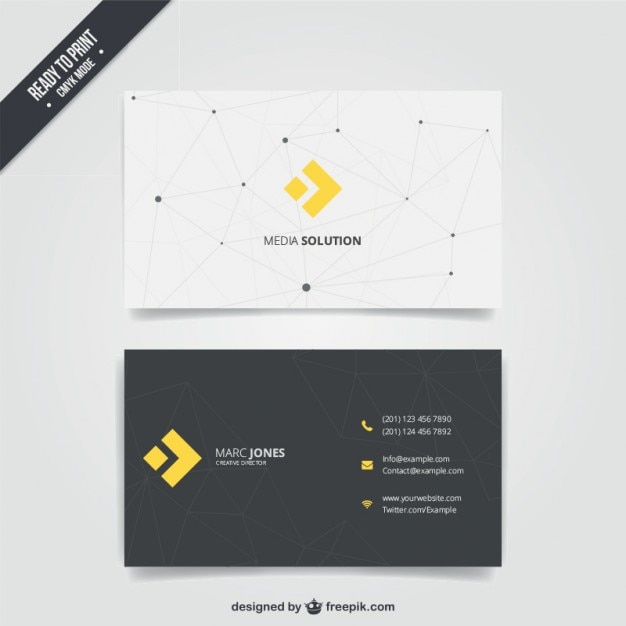 Free vector business card with modern design