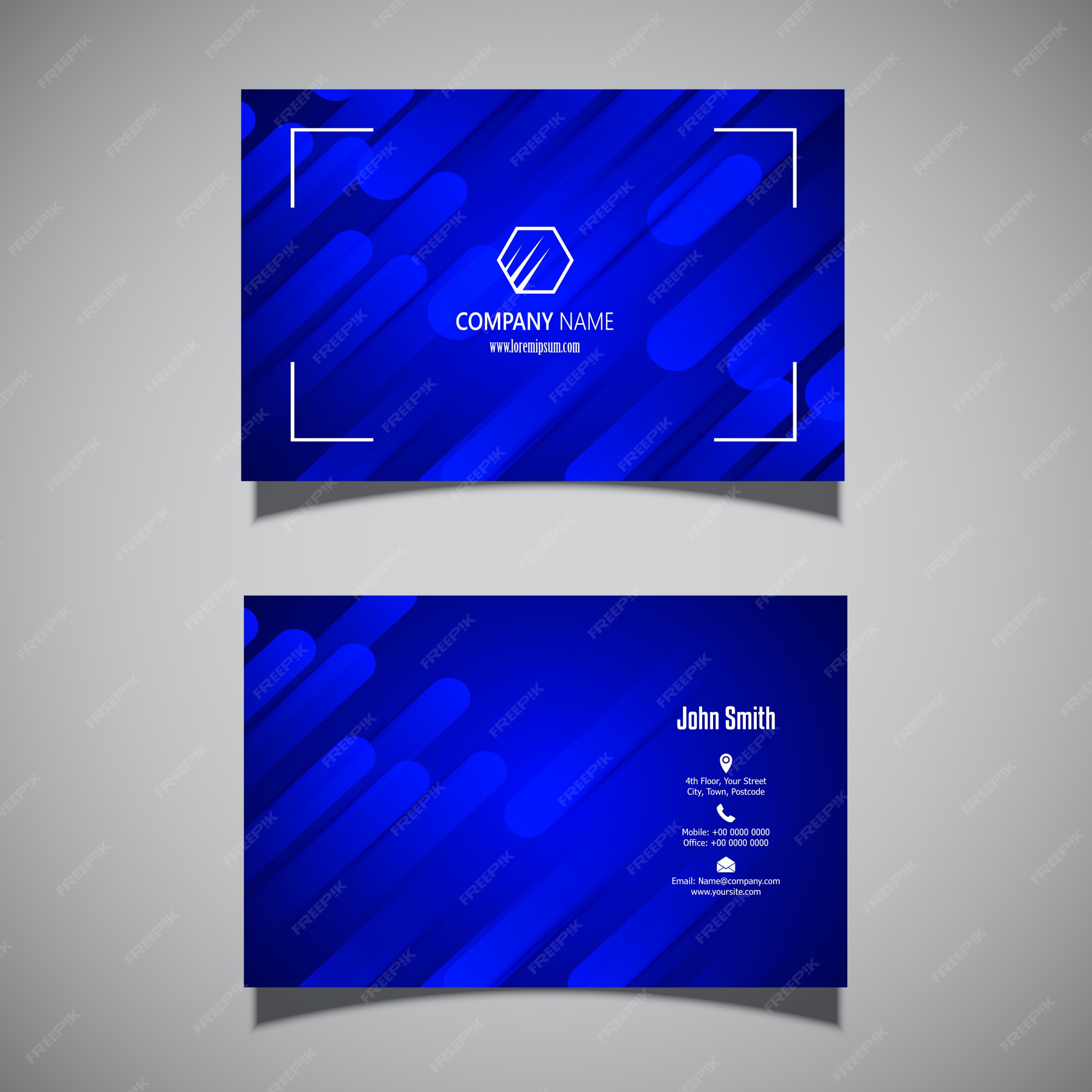 Free Vector | Business card with a modern electric blue design