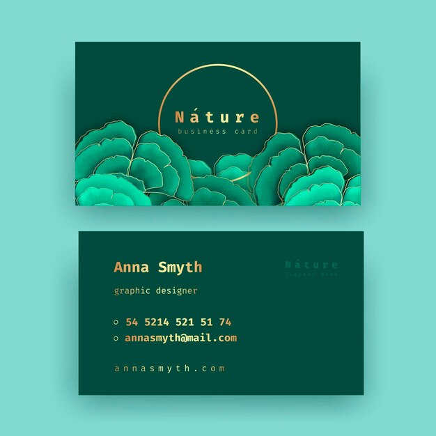 Business card with natural motifs set