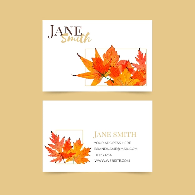 Business card with natural motifs template