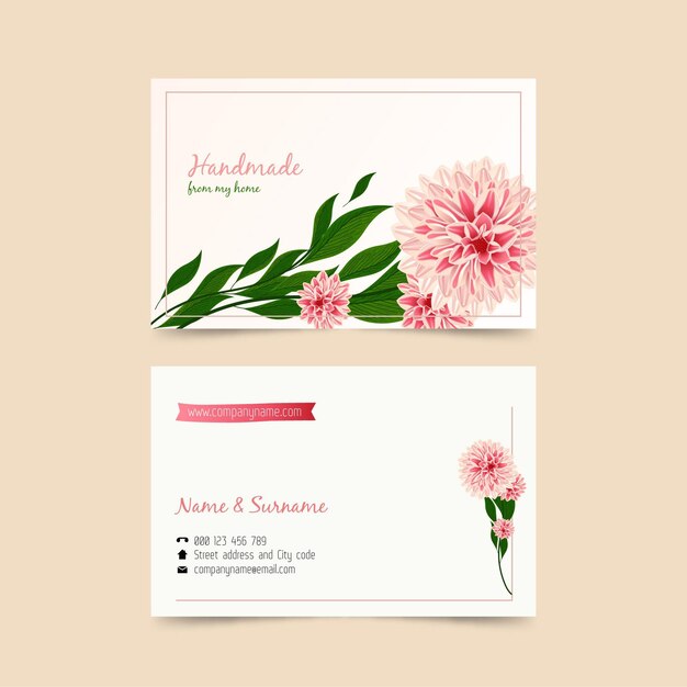 Business card with natural motifs