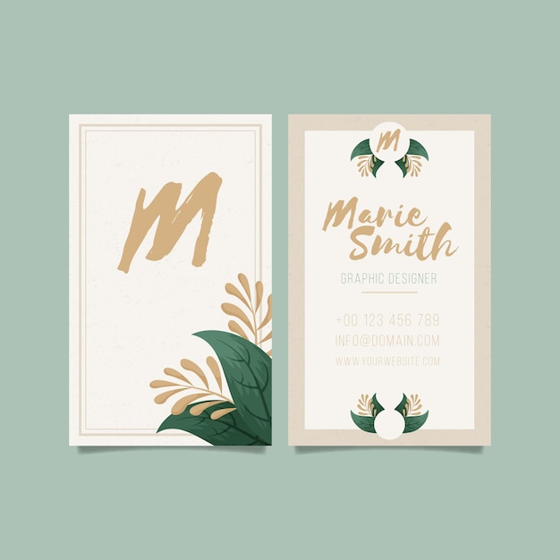 Business card with natural motifs