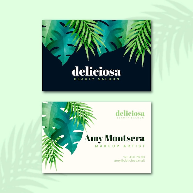 Business card with natural motifs