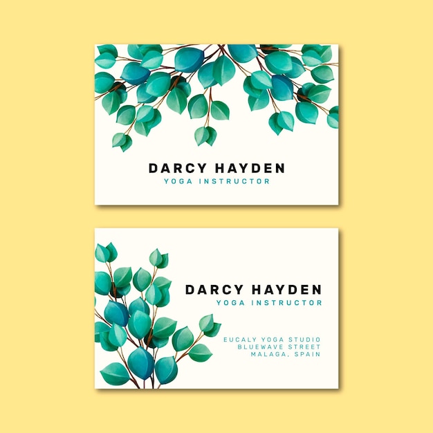 Business card with natural motifs