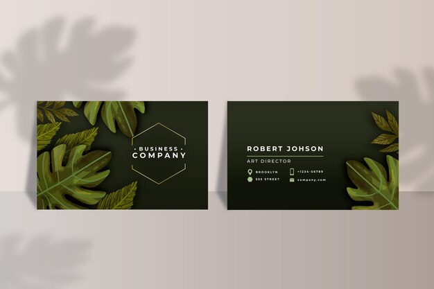 Business card with natural motifs