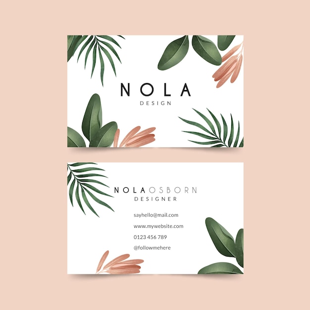 Business card with natural motifs