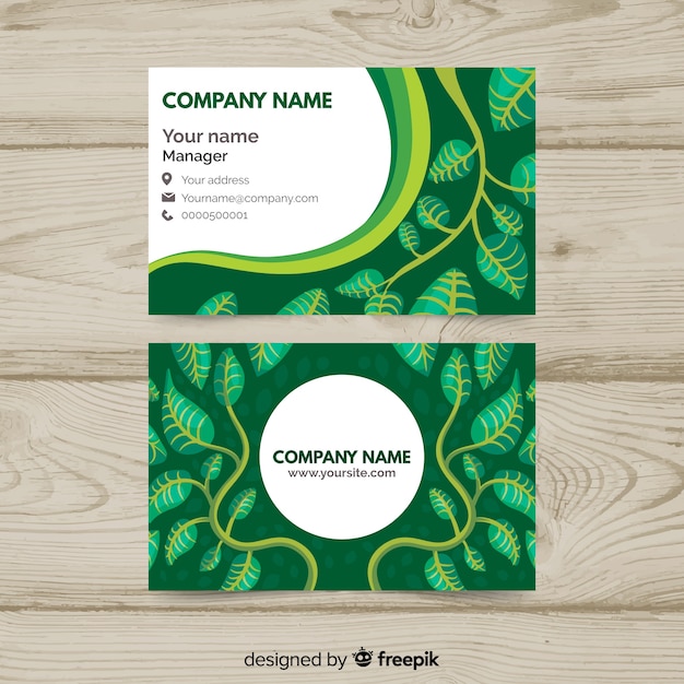 Free vector business card with nature design