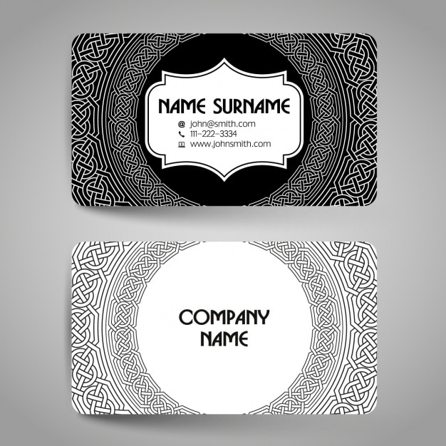 Free Vector business card with ornamental circles