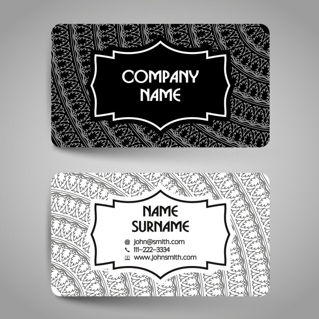 Free Vector business card with ornamental elements