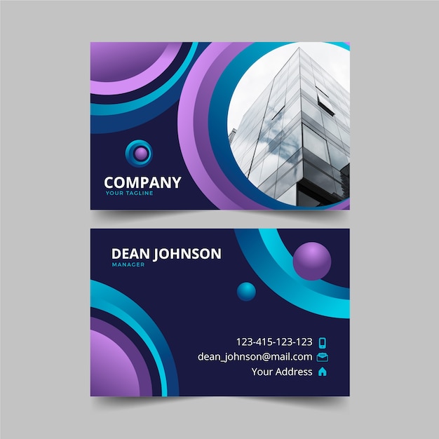 Business card with photo abstract style