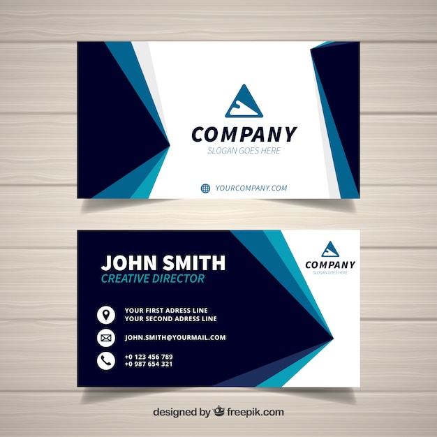 Free vector business card with professional style