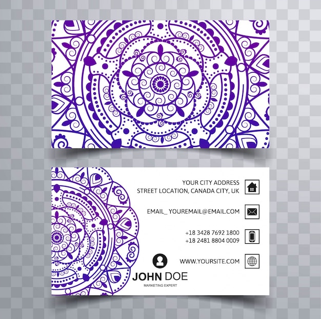 Business card with purple mandala