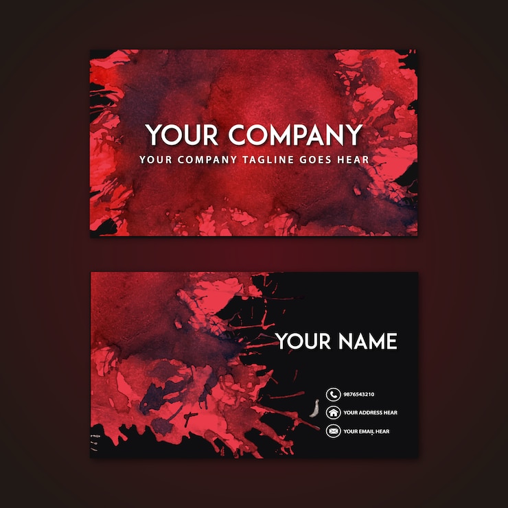 Free Vector business card with red abstract design