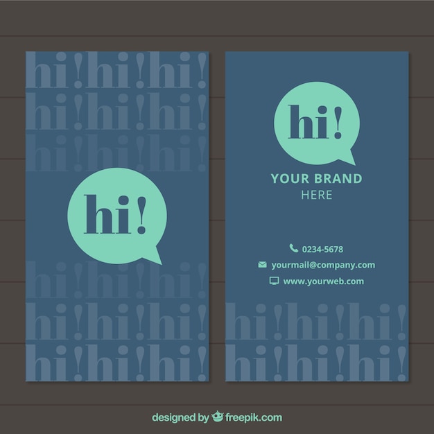 Business card with speech bubble