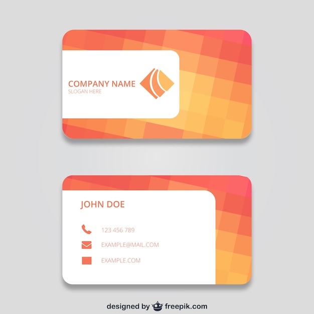 Free vector business card with squares