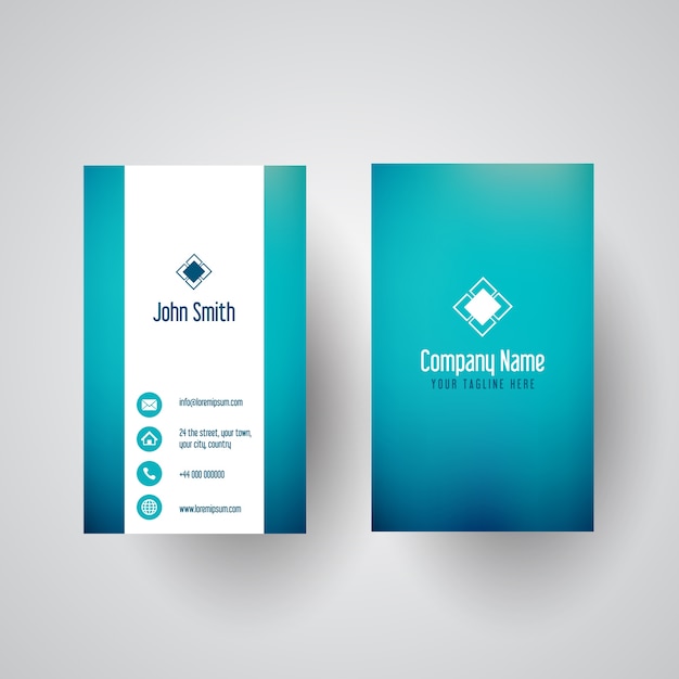 Business card with a teal gradient design