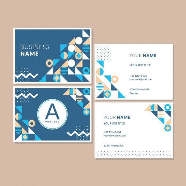 Business card with tiles