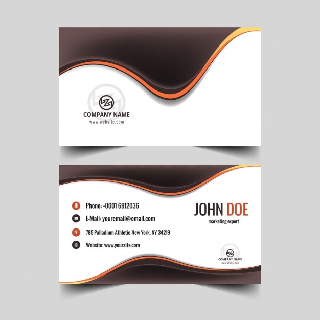 Business card with wave shapes