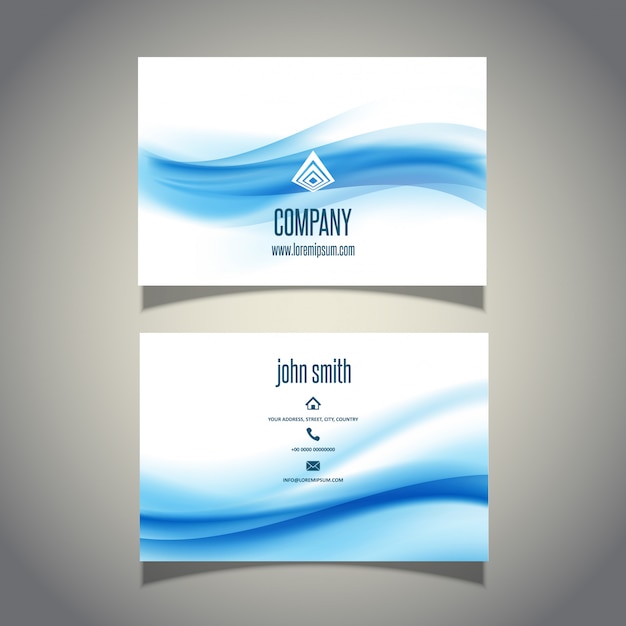 Free vector business card with waves design