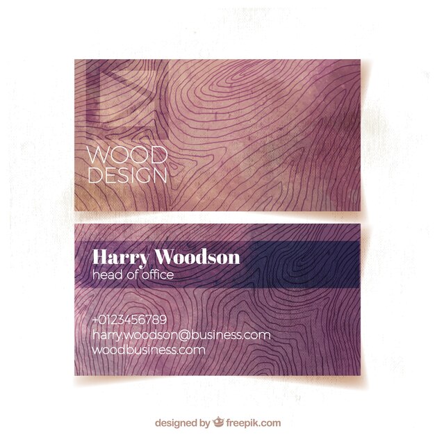 Business card with wooden design