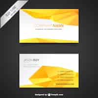 Free vector business card with yellow polygons