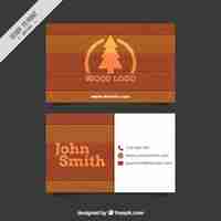 Free vector business card of wood texture