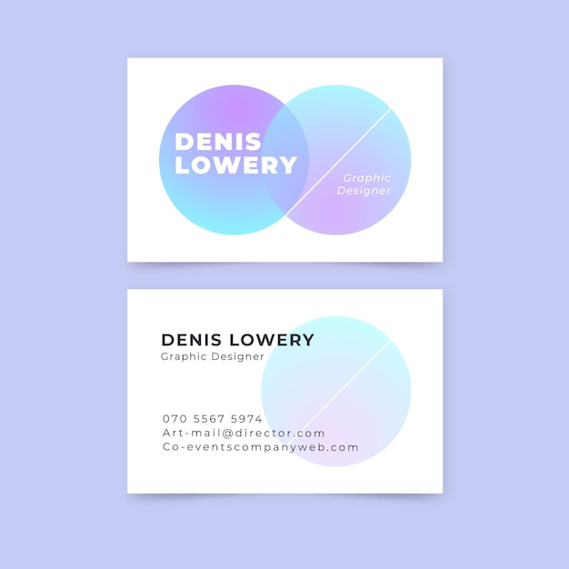 Free vector business cards pastel gradient template